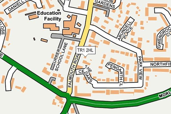 TR1 2HL map - OS OpenMap – Local (Ordnance Survey)