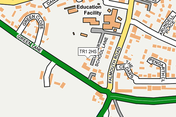 TR1 2HS map - OS OpenMap – Local (Ordnance Survey)