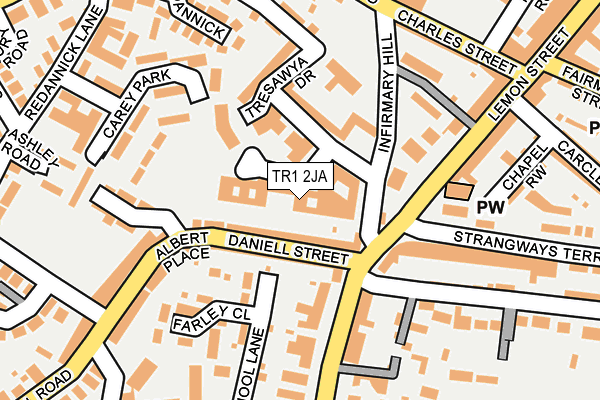 TR1 2JA map - OS OpenMap – Local (Ordnance Survey)