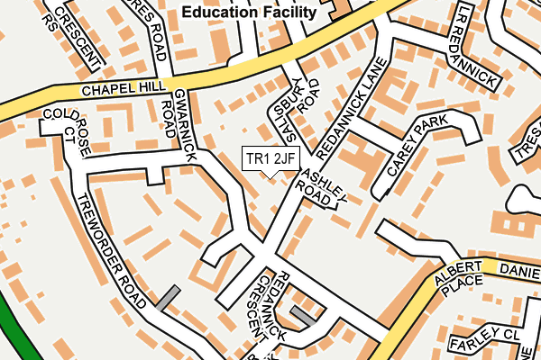 TR1 2JF map - OS OpenMap – Local (Ordnance Survey)