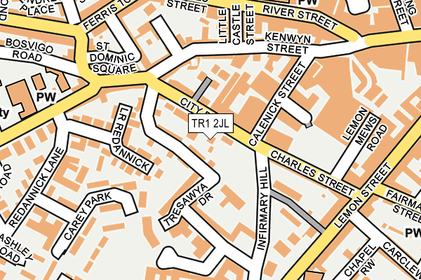 TR1 2JL map - OS OpenMap – Local (Ordnance Survey)