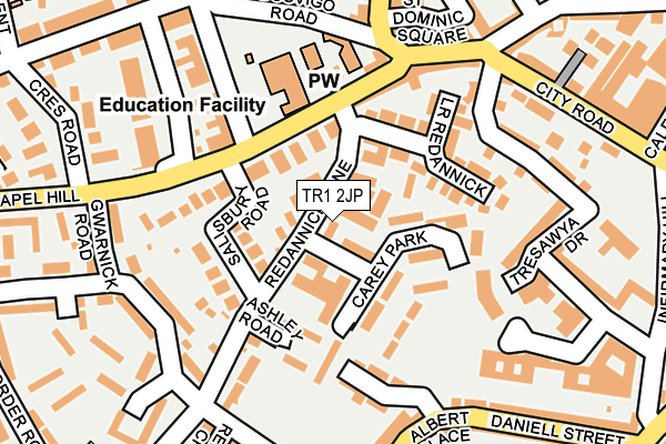 TR1 2JP map - OS OpenMap – Local (Ordnance Survey)