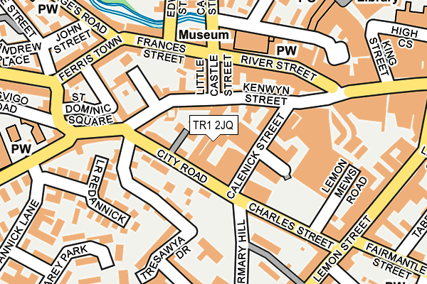 TR1 2JQ map - OS OpenMap – Local (Ordnance Survey)