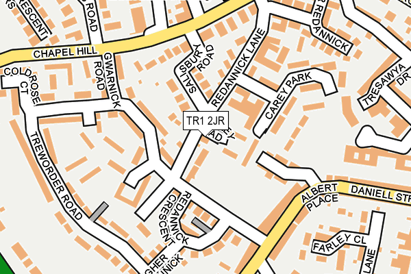 TR1 2JR map - OS OpenMap – Local (Ordnance Survey)