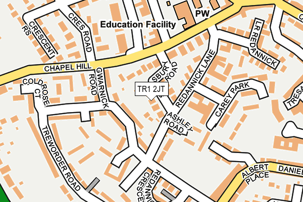 TR1 2JT map - OS OpenMap – Local (Ordnance Survey)