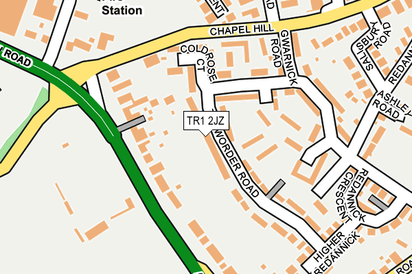 TR1 2JZ map - OS OpenMap – Local (Ordnance Survey)