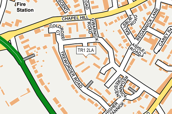 TR1 2LA map - OS OpenMap – Local (Ordnance Survey)