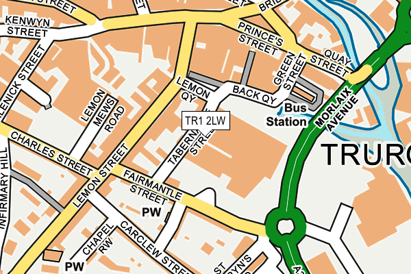 TR1 2LW map - OS OpenMap – Local (Ordnance Survey)