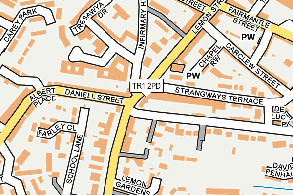 TR1 2PD map - OS OpenMap – Local (Ordnance Survey)