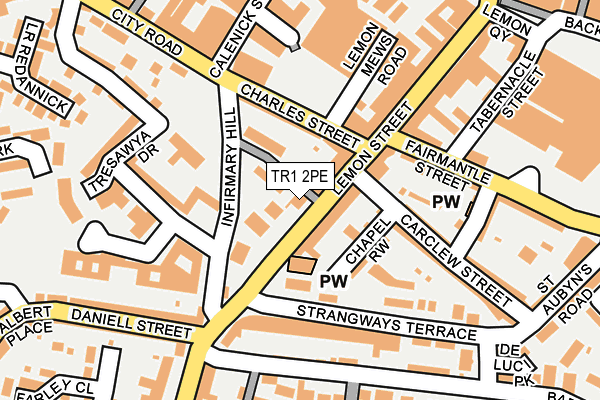 TR1 2PE map - OS OpenMap – Local (Ordnance Survey)