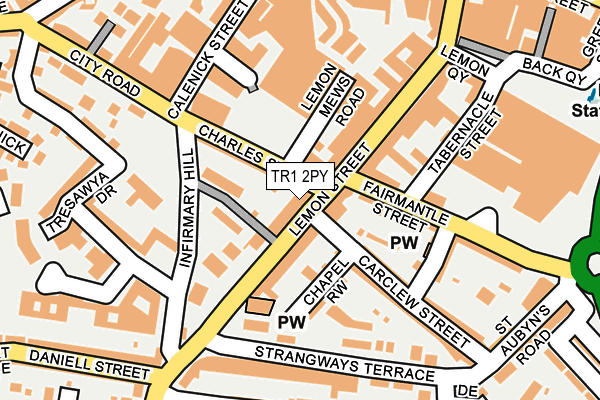 TR1 2PY map - OS OpenMap – Local (Ordnance Survey)
