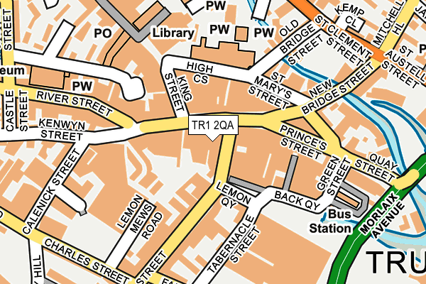 TR1 2QA map - OS OpenMap – Local (Ordnance Survey)