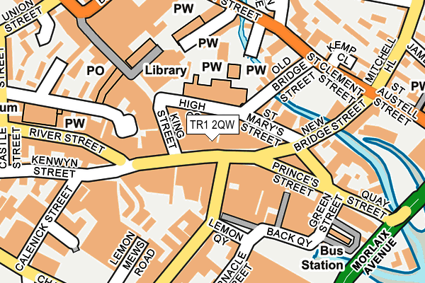 TR1 2QW map - OS OpenMap – Local (Ordnance Survey)