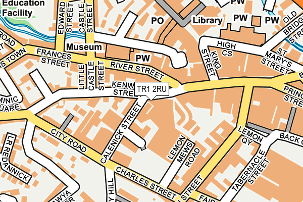 TR1 2RU map - OS OpenMap – Local (Ordnance Survey)