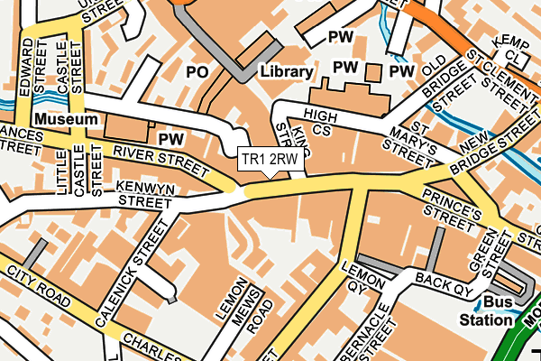 TR1 2RW map - OS OpenMap – Local (Ordnance Survey)