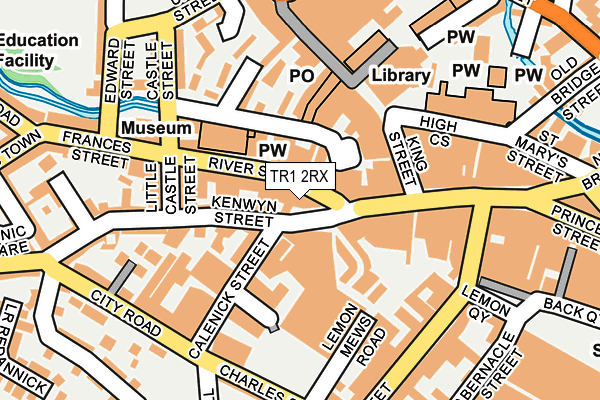 TR1 2RX map - OS OpenMap – Local (Ordnance Survey)