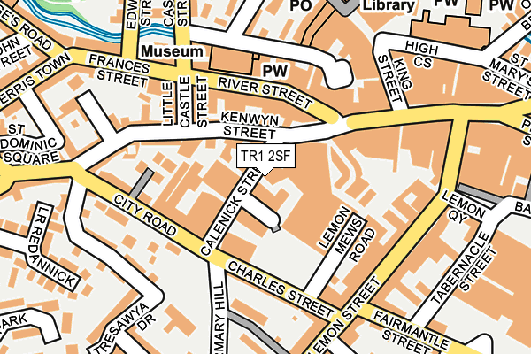 TR1 2SF map - OS OpenMap – Local (Ordnance Survey)