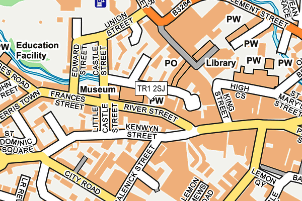 TR1 2SJ map - OS OpenMap – Local (Ordnance Survey)