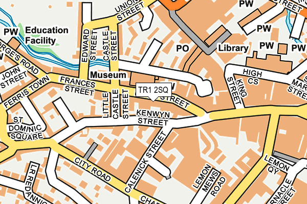 TR1 2SQ map - OS OpenMap – Local (Ordnance Survey)