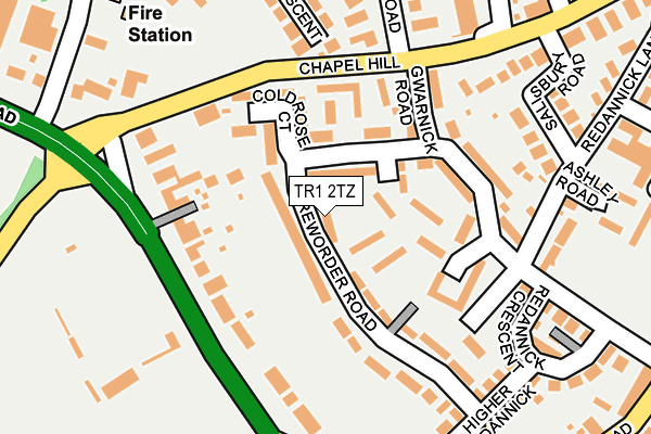 TR1 2TZ map - OS OpenMap – Local (Ordnance Survey)