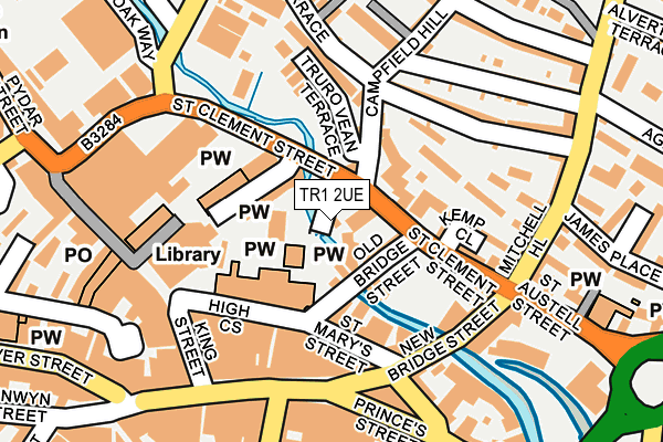 TR1 2UE map - OS OpenMap – Local (Ordnance Survey)