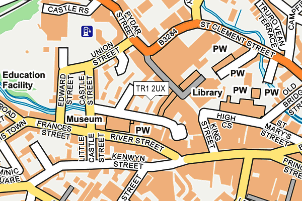 TR1 2UX map - OS OpenMap – Local (Ordnance Survey)