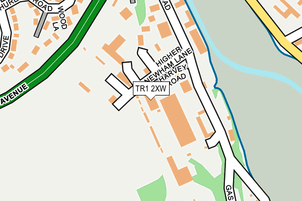 TR1 2XW map - OS OpenMap – Local (Ordnance Survey)