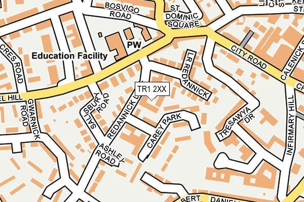TR1 2XX map - OS OpenMap – Local (Ordnance Survey)