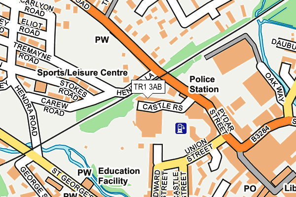 TR1 3AB map - OS OpenMap – Local (Ordnance Survey)