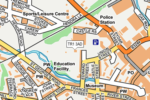 TR1 3AD map - OS OpenMap – Local (Ordnance Survey)