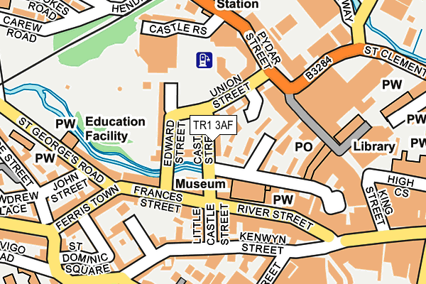 TR1 3AF map - OS OpenMap – Local (Ordnance Survey)