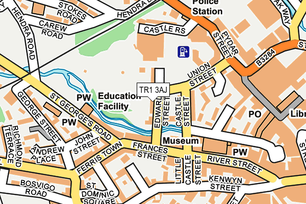 TR1 3AJ map - OS OpenMap – Local (Ordnance Survey)
