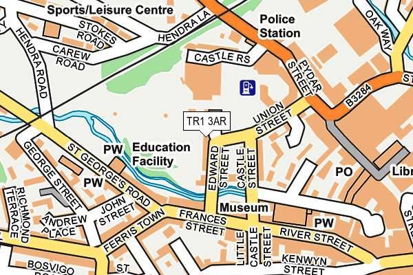 TR1 3AR map - OS OpenMap – Local (Ordnance Survey)