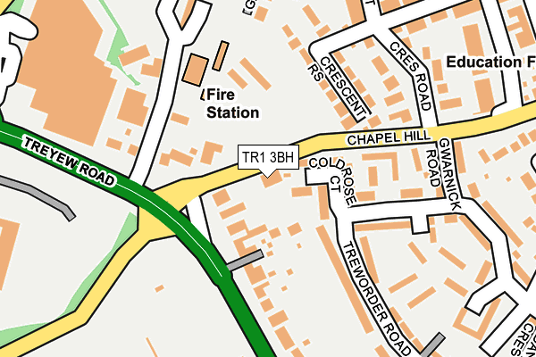 TR1 3BH map - OS OpenMap – Local (Ordnance Survey)