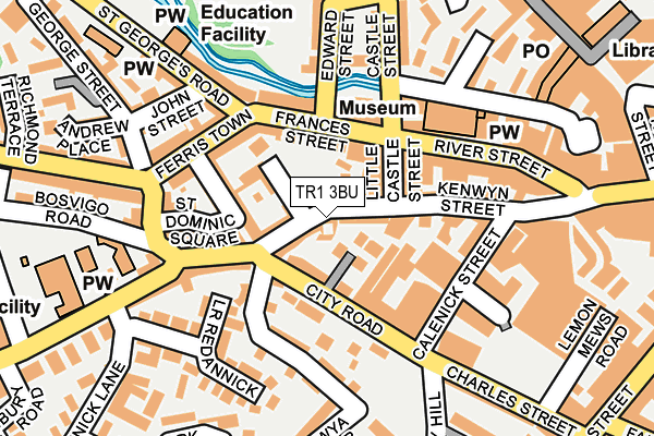 TR1 3BU map - OS OpenMap – Local (Ordnance Survey)