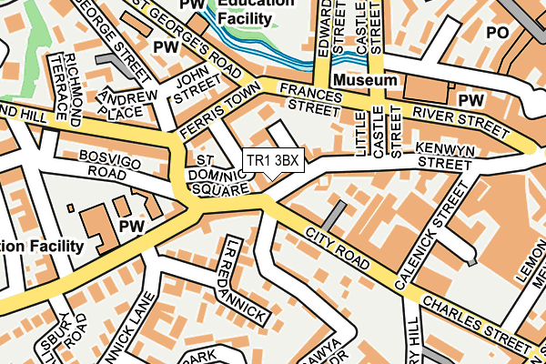 TR1 3BX map - OS OpenMap – Local (Ordnance Survey)