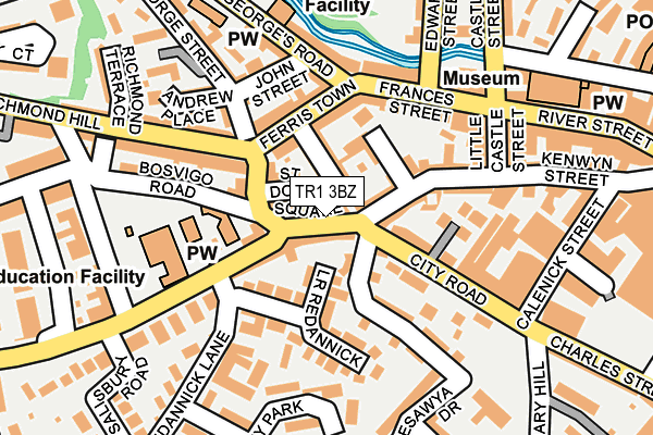 TR1 3BZ map - OS OpenMap – Local (Ordnance Survey)