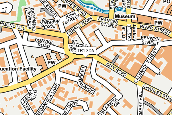 TR1 3DA map - OS OpenMap – Local (Ordnance Survey)