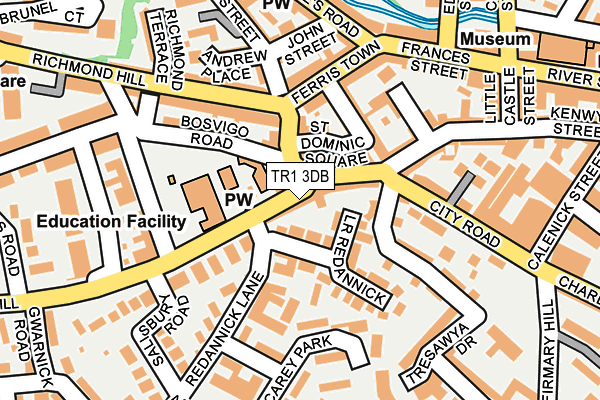 TR1 3DB map - OS OpenMap – Local (Ordnance Survey)