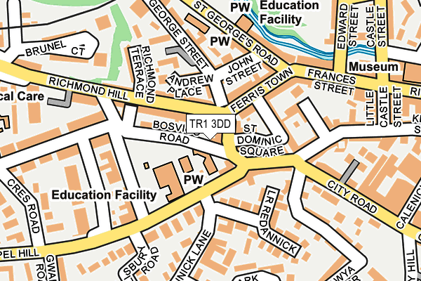 TR1 3DD map - OS OpenMap – Local (Ordnance Survey)