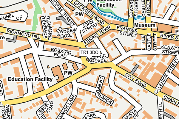 TR1 3DQ map - OS OpenMap – Local (Ordnance Survey)