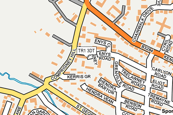 TR1 3DT map - OS OpenMap – Local (Ordnance Survey)