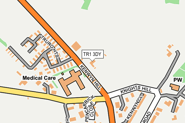 TR1 3DY map - OS OpenMap – Local (Ordnance Survey)