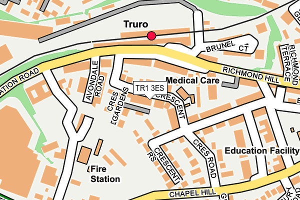 TR1 3ES map - OS OpenMap – Local (Ordnance Survey)