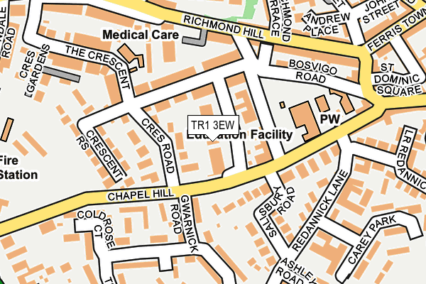 TR1 3EW map - OS OpenMap – Local (Ordnance Survey)