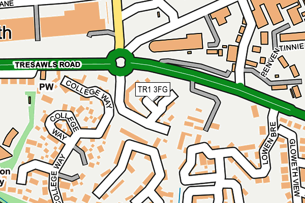 TR1 3FG map - OS OpenMap – Local (Ordnance Survey)