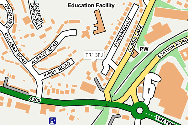 TR1 3FJ map - OS OpenMap – Local (Ordnance Survey)