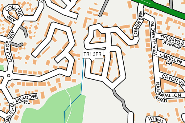 TR1 3FR map - OS OpenMap – Local (Ordnance Survey)