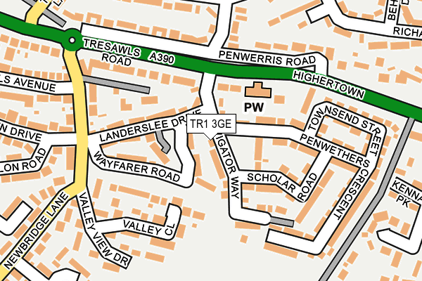 TR1 3GE map - OS OpenMap – Local (Ordnance Survey)