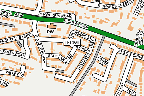 TR1 3GH map - OS OpenMap – Local (Ordnance Survey)